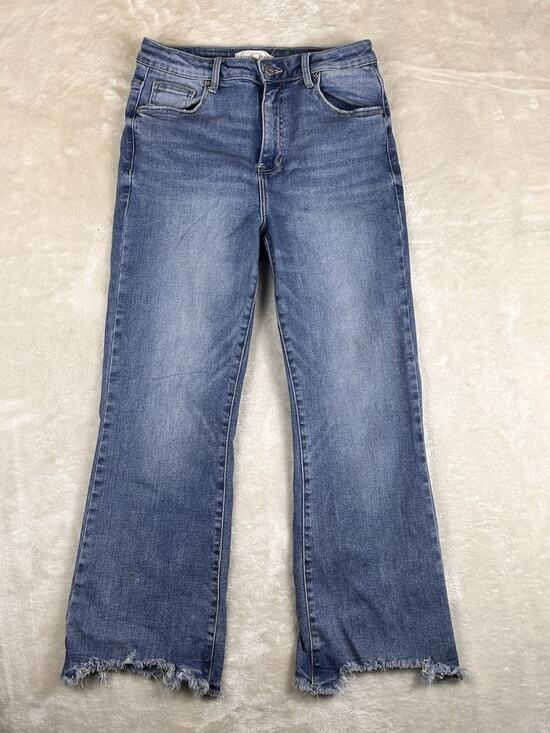Risen Jeans Denim - Risen Jeans Womens Size 9/29 High Rise Straight Leg Raw Hem RDP5634 Blue